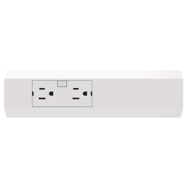 Legrand adorne Under-Cabinet Cuttable Short Modular Track (End of Run) with 1 Outlet Module (2 Outlets), White