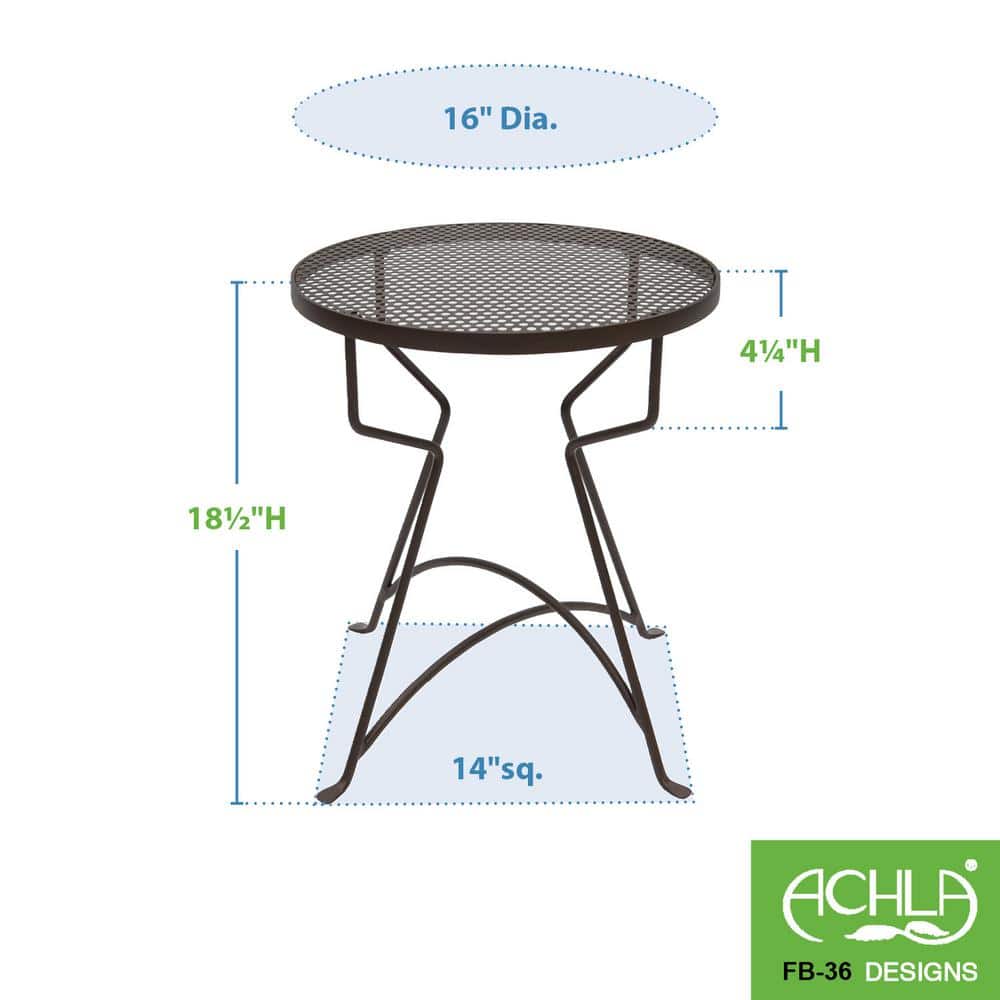 18" Roman Bronze Wrought Iron Round Plant Stand