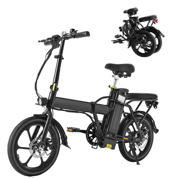 Outdoor Foldable Adult Electric Bike 500 W Motor, 42 V 10.4 AH Removable Battery, Suitable for City Commuting, Black