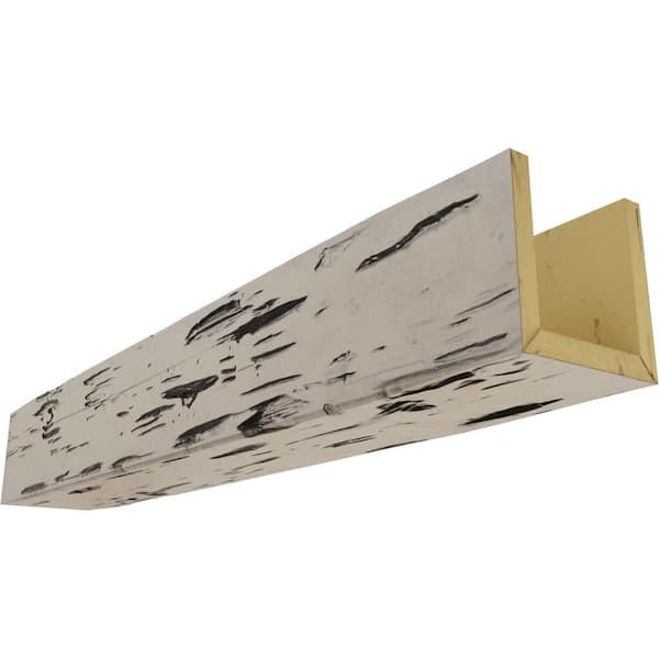 Ekena Millwork 8 in. x 8 in. x 8 ft. 3-Sided (U-Beam) Pecky Cypress Burnished Pine Faux Wood Ceiling Beam