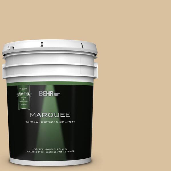 BEHR MARQUEE 5 gal. #UL160-7 Pale Wheat Semi-Gloss Enamel Exterior Paint and Primer in One
