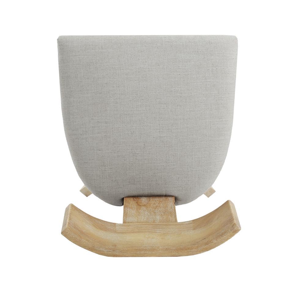Pebble Linen Upholstered Side Chair with Natural Wood Frame
