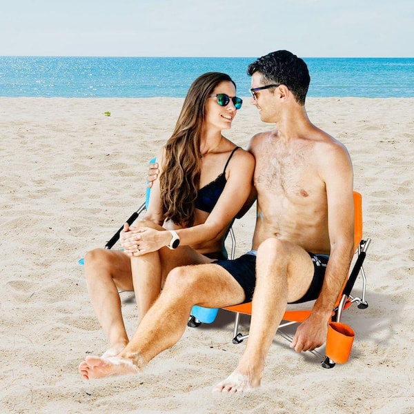 テーブル・チェア・ハンモック PFS LAWN CHAIR - LOW BACK BEACH CHAIR RUNACC Low Back Beach Chair, 2 Pack Foldable Portable Camping