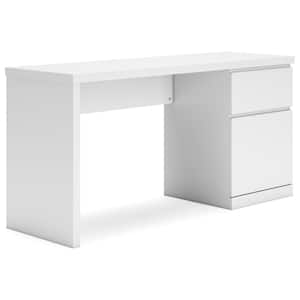 Onita 60.25 in. Rectangular White Engineered Wood 1-Drawer Home Office Desk with Cabinet