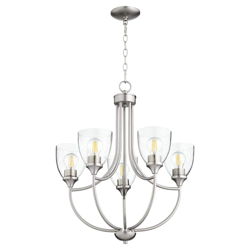 Enclave 5- -Light Satin Nickel Chandelier with Clear Seeded Glass price history on PriceWatchPro