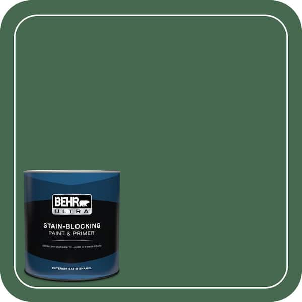 BEHR ULTRA 1 qt. #M410-7 Perennial Green Satin Enamel Exterior Paint & Primer