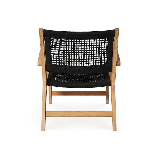 Athos Indoor Outdoor Club Chair in Eucalyptus Wood with Rope and Grey  Cushions - Bed Bath & Beyond - 33560542