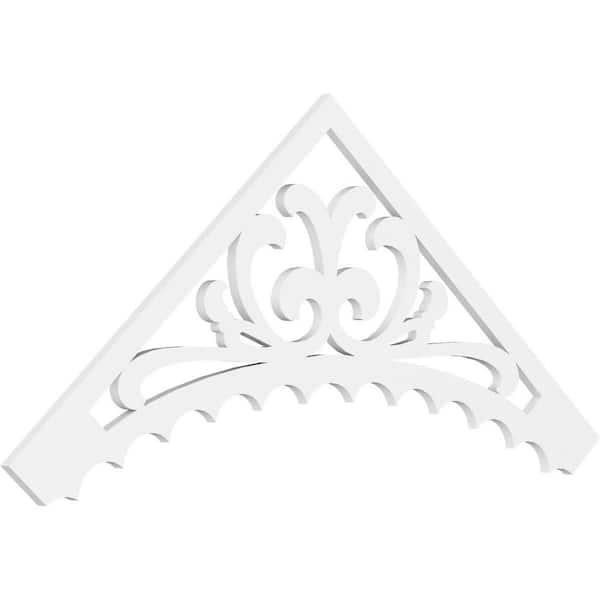 Ekena Millwork 1 in. x 72 in. x 30 in. (10/12) Pitch Genova Gable Pediment Architectural Grade PVC Moulding