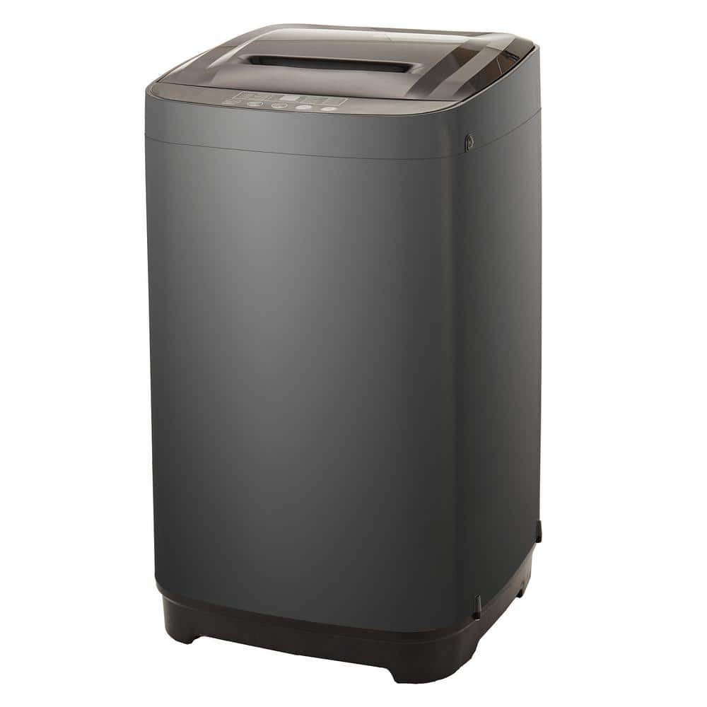 2 cu. ft. Portable Automatic Top Load Washer in Black with 8 Water Levels and 10 Programs
