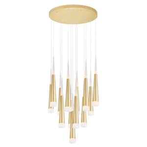Andes 65-Watt Integrated LED Satin Gold Chandelier