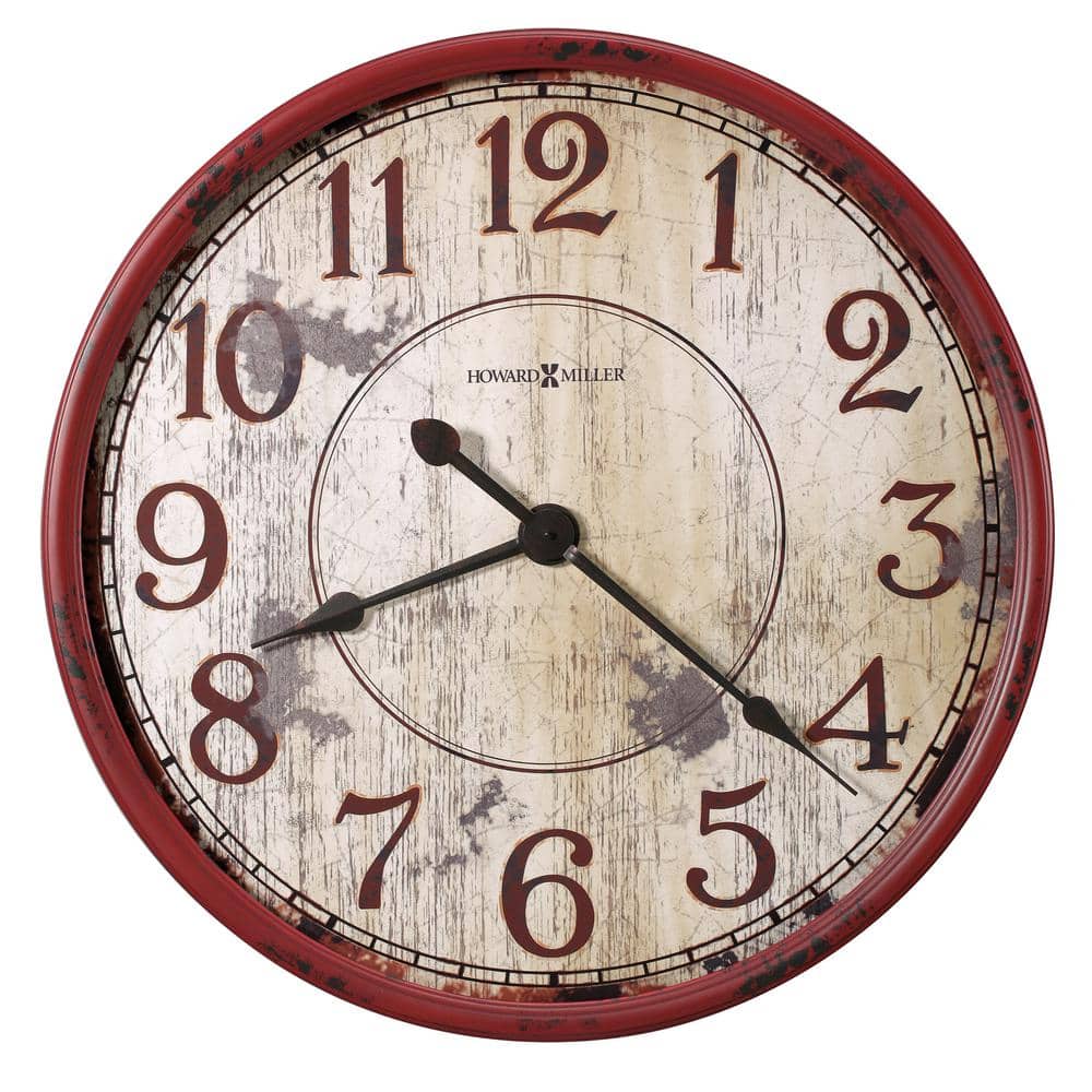 Howard Miller Back 40-Antique Red Distressed Wall Clock 625598 - The Home  Depot