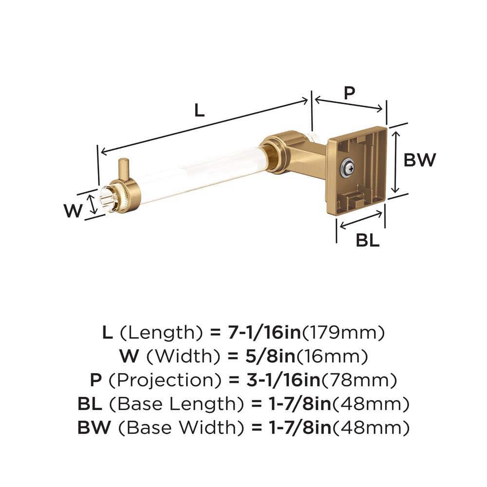 Glacio Clear and Champagne Bronze Single Post Toilet Paper Holder
