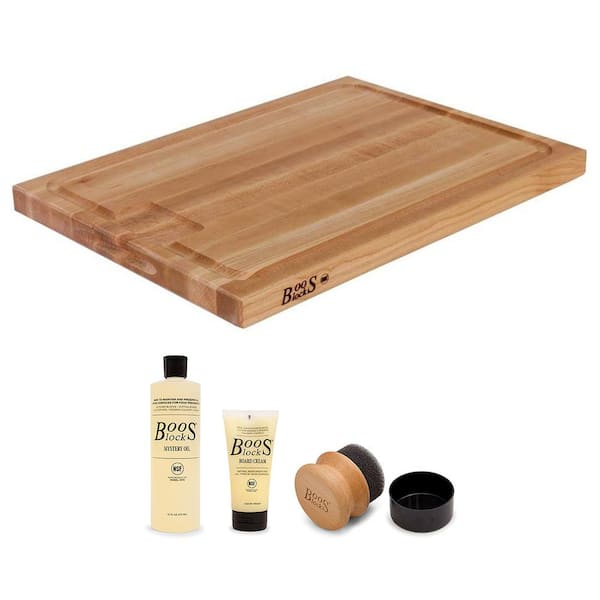 JOHN BOOS 18 In X 24 In Rectangular Wooden Edge Grain Cutting Board   Natural John Boos Cutting Boards Aujus Myscrmapp 64 600 