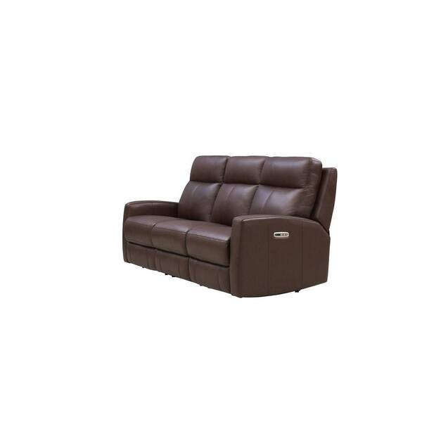 Venice Gray Leather-Match Power Reclining Sofa with Left-Facing