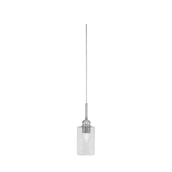 Unbranded Albany 60-Watt 1-Light Brushed Nickel Pendant Mini Pendant Light Smoke Bubble Glass and Light Bulb Not Included