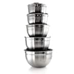 Chef Buddy 5-Piece Stainless Steel Bowl Set with Lids W030075 - The Home  Depot