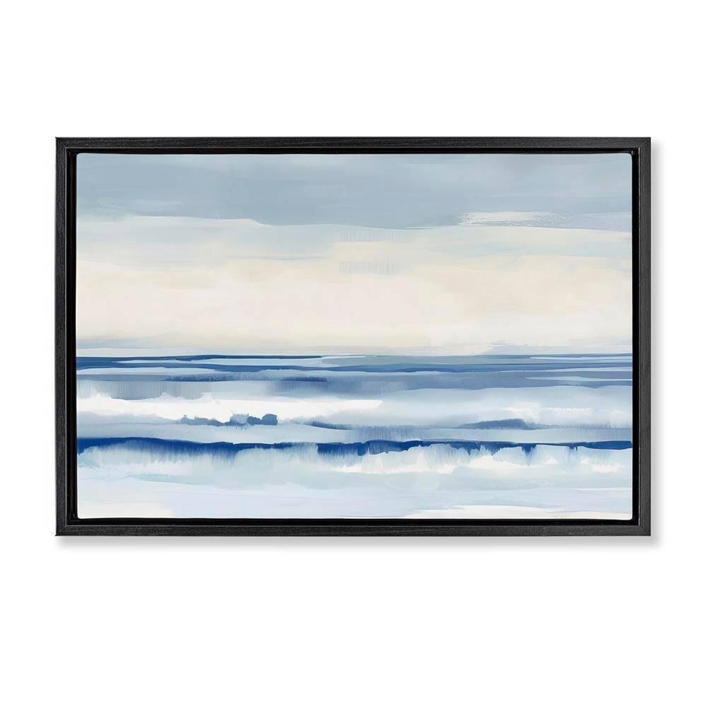 Abstract Layered Beach Waves by Irena Orlov Black Floater Frame Abstract Graphic Art Print 21 in. x 31 in. price history on PriceWatchPro