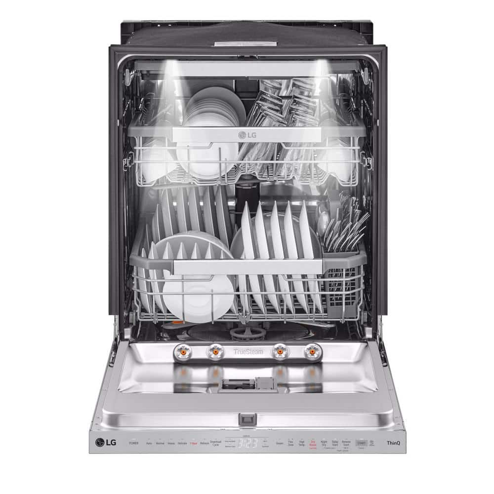Elegant 24" Smart Dishwasher with QuadWash & TrueSteam, Stainless Steel