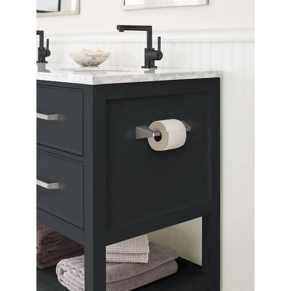 Blackrock 9-5/16 in. (237 mm) L Pivoting Double Post Toilet Paper Holder in Brushed Nickel