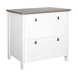 Finley White/Gray Oak 2-Drawer Lateral File Cabinet