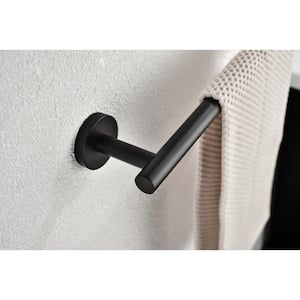 6-Pieces Wall Mounted Towel Rack Set in Matte Black