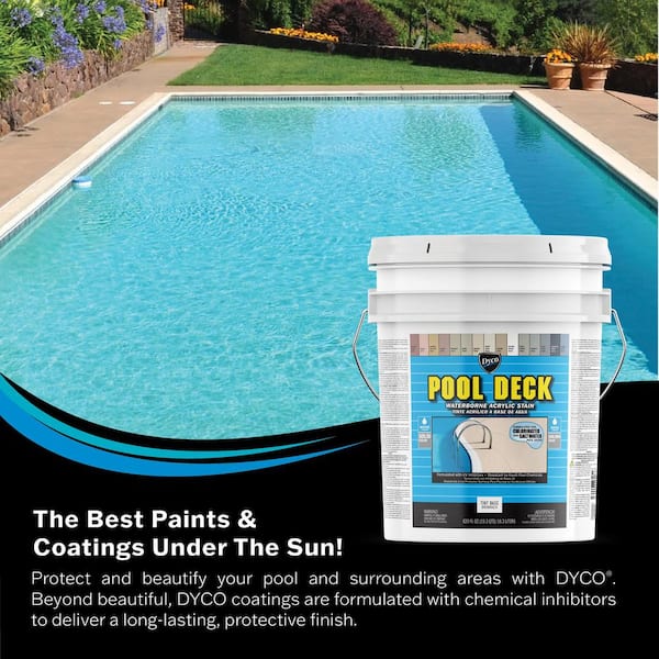 Dyco Paints Pool Deck 5 gal. 9050 Tint Base Low Sheen Waterborne Acrylic  Exterior Stain DYC9050/5 - The Home Depot