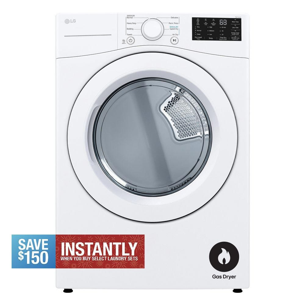 7.4 cu. ft. Vented Stackable Gas Dryer in White with Sensor Dry Technology