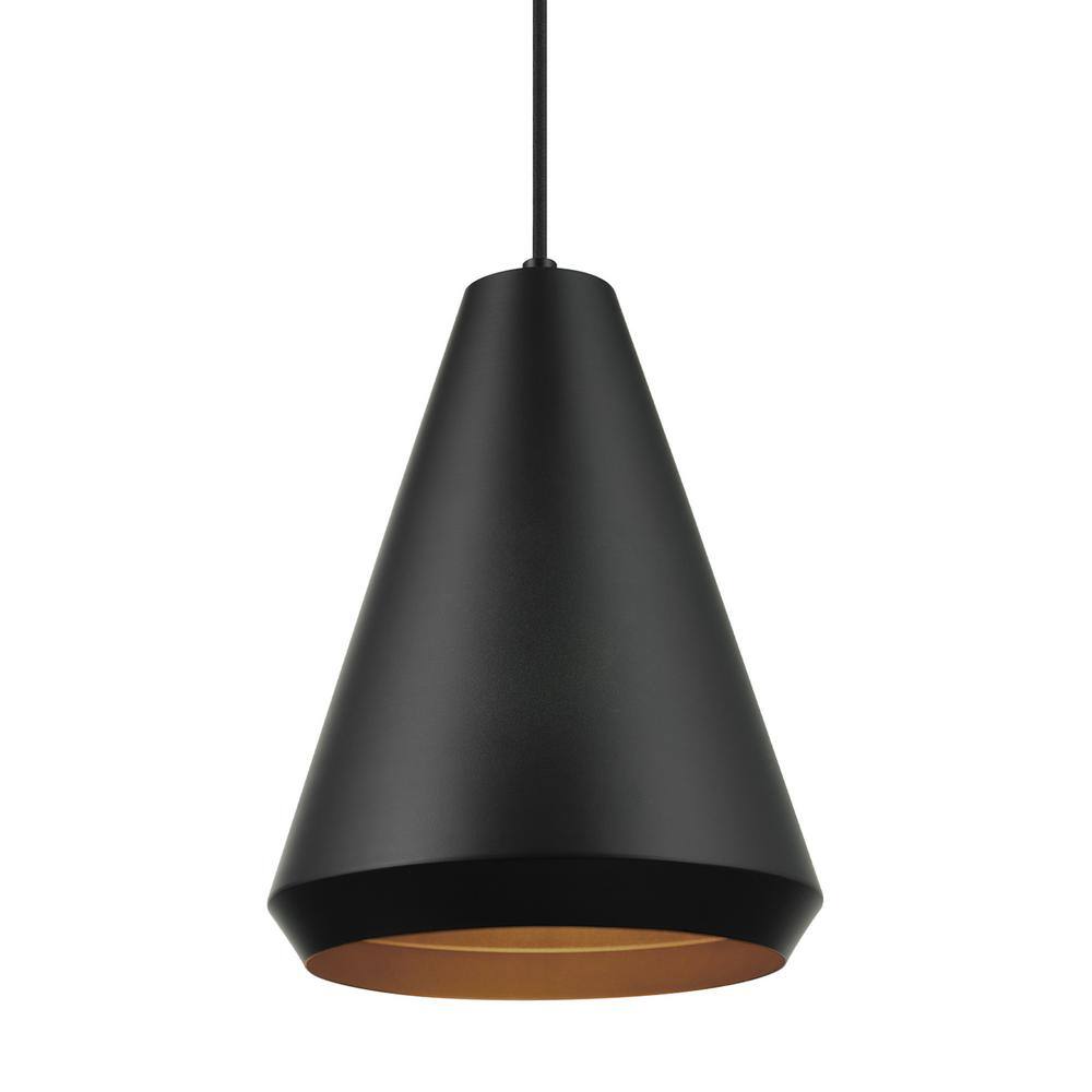 Harvey Matte Black Mini Pendant Light with LED Option