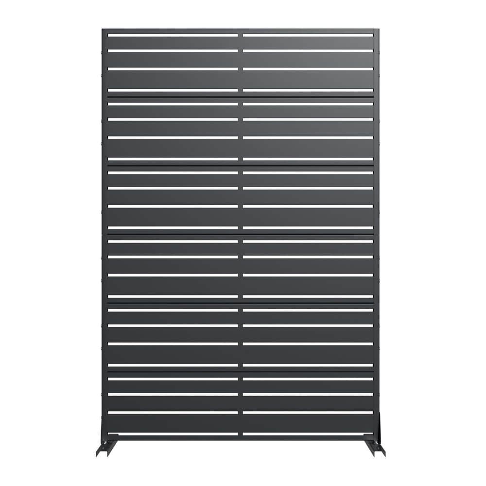 16 in. L x 72 in. H x 47 in. W Galvanized Metal Wall Sculptures Outdoor Privacy Screens Garden Fence in Dark Gray price history on PriceWatchPro