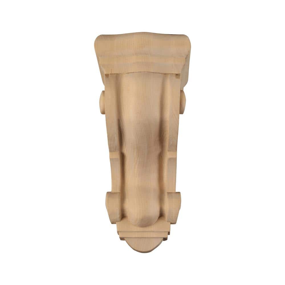 Maple Unfinished Wood Corbel with Grape Detail, 5-1/2 x 4-5/8 x 9-13/16 inches