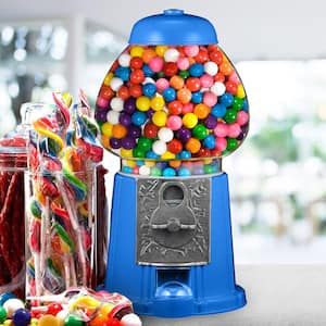 Vintage Gumball Machine - 11 in. Retro-Style, Coin-Operated Cast Metal Vending Machine with Glass Globe and Free Spin