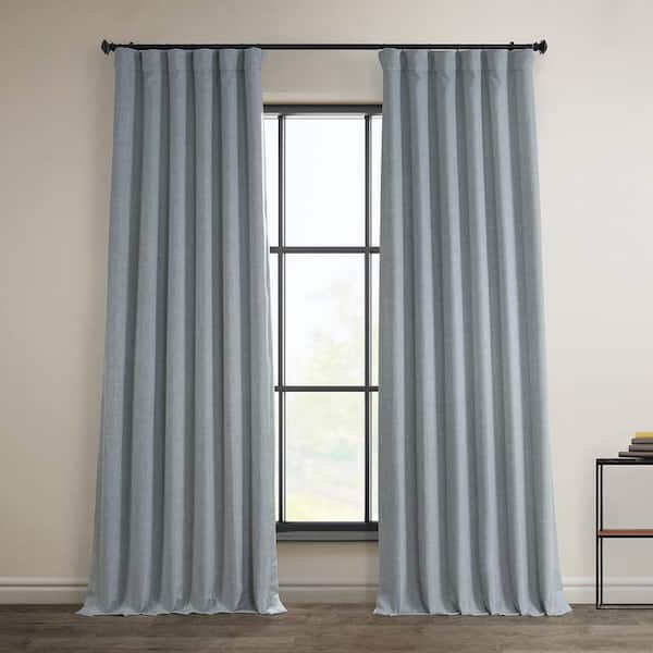 Exclusive Fabrics & Furnishings Heather Grey Solid Rod Pocket Room Darkening Curtain - 50 in. W x 120 in. L (1 Panel)