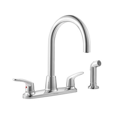 Colony Pro 2-Handle Standard Kitchen Faucet with Side Sprayer in Polished Chrome