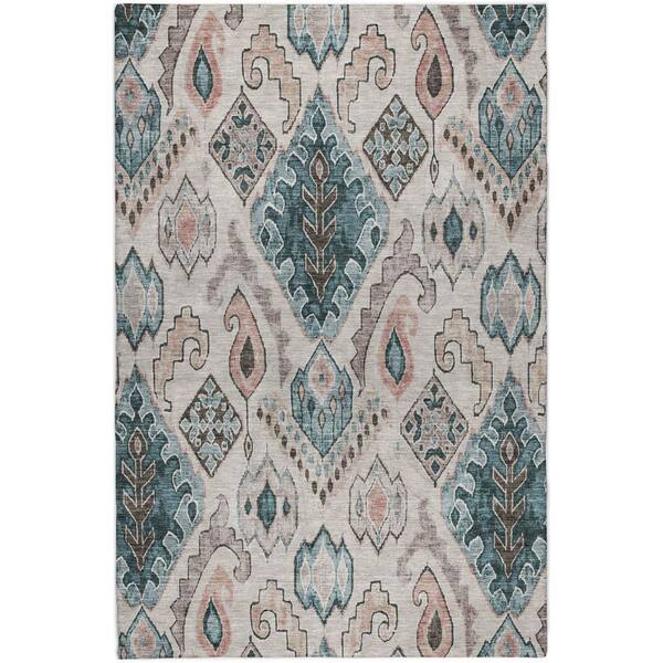 Dream Shag Premium Machine Washable Abstract ADS775 Beige 9 ft. x 12 ft. Area Rug