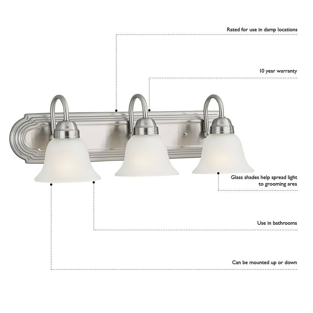 Allante 3-Light Oil Rubbed Bronze Vanity Light with Frosted Glass Shades