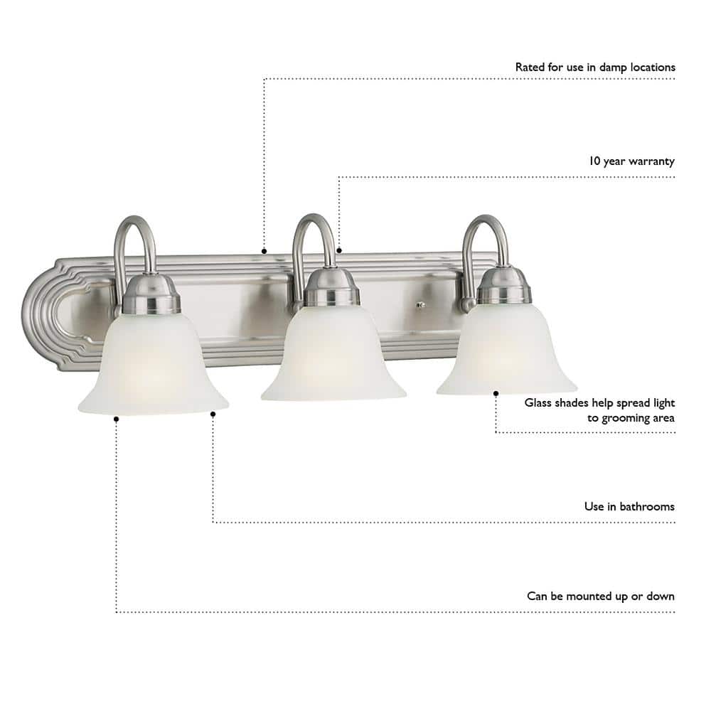 Millbridge Oil-Rubbed Bronze 3-Light Vanity with Alabaster Glass