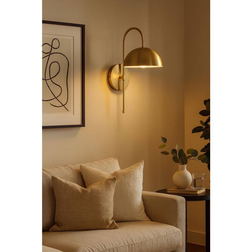 Lou 8.0 in. 1-Light Lacquered Brass Wall Sconce price history on PriceWatchPro
