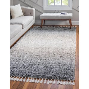 Hygge Shag Gradient Gray 2 ft. 2 in. x 3 ft. Area Rug