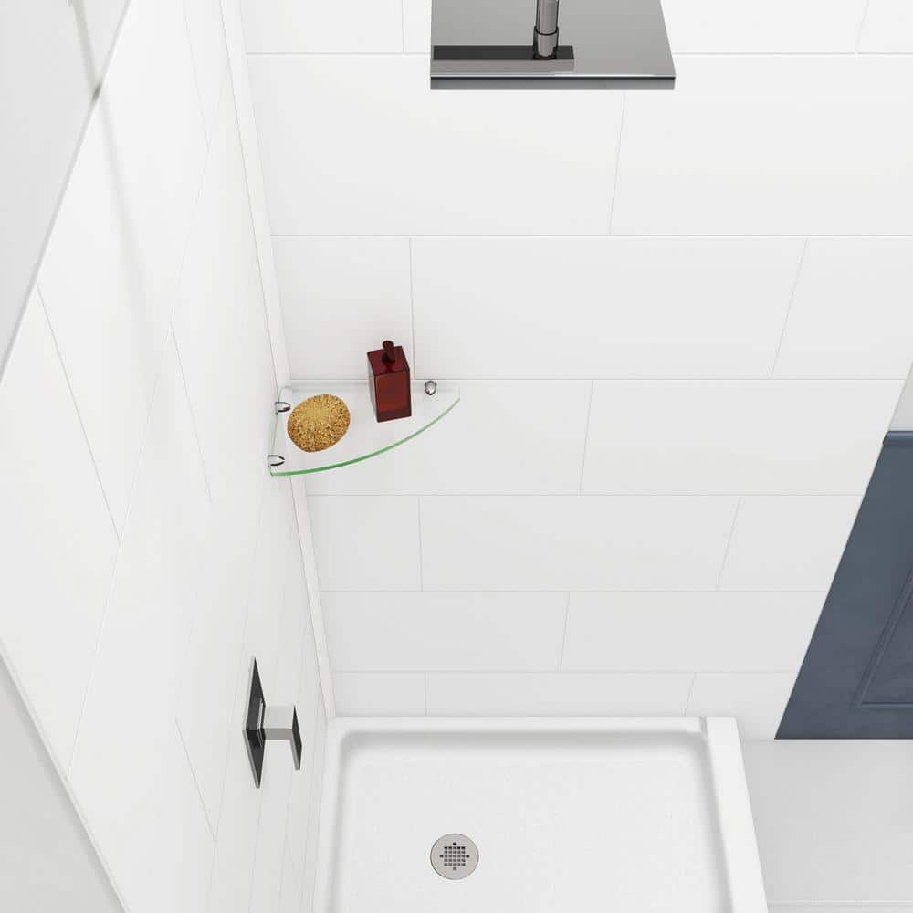 DreamStone 36" White Solid Surface Alcove Shower Kit