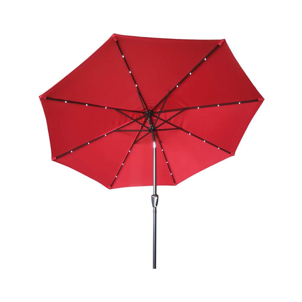 9 ft. Patio Umbrella with LED Lights for Garden Deck Swimming Pool Without Base (Red) price history on PriceWatchPro