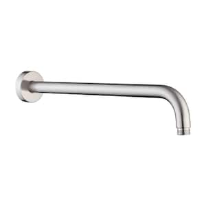 16 in. Round Wall Mount Shower Arm and Flange in Brushed Nickel