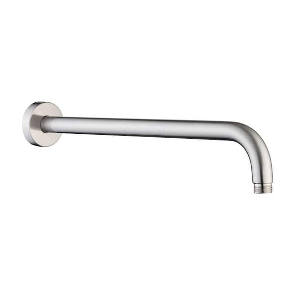 RAINLEX 16 in. Round Wall Mount Shower Arm and Flange in Brushed Nickel