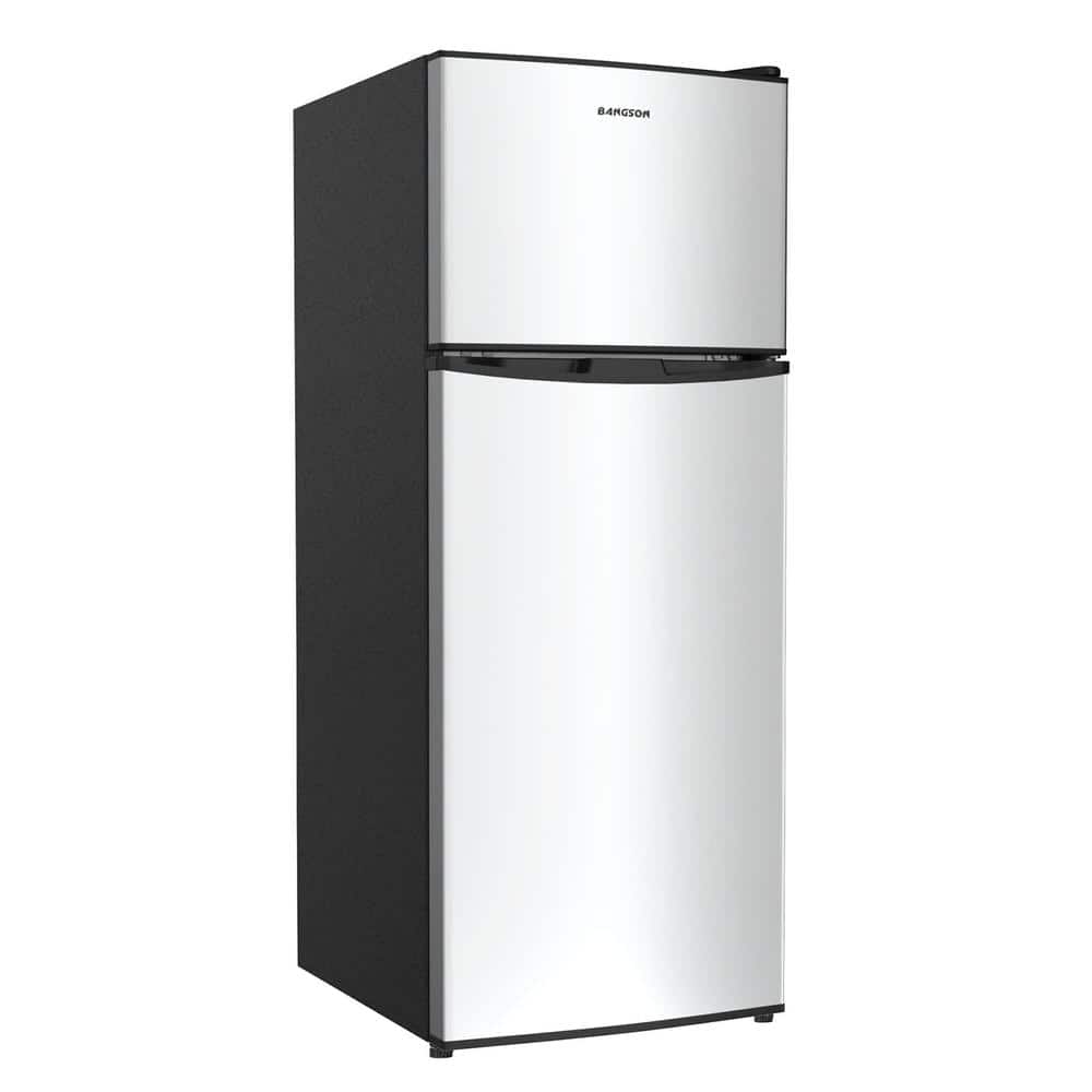 JEREMY CASS 4.0 cu.ft. Mini Refrigerator in Silver with Freezer, 5 Settings Temperature Adjustable, 2 Doors