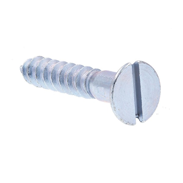 Prime-Line #12 x 1-1/4 in. Zinc Plated Steel Slotted Drive Flat Head Wood Screws (50-Pack)