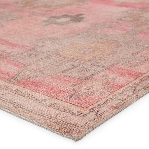 Faron Pink/Tan 7 ft. 6 in. x 9 ft. 6 in. Medallion Area Rug