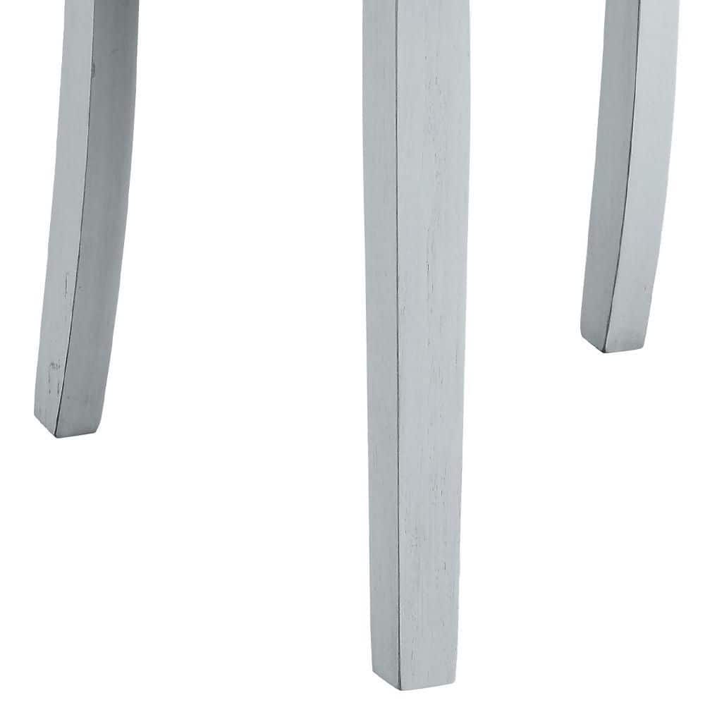 Gray Linen Upholstered Side Chair with Wood Legs, Set of 2