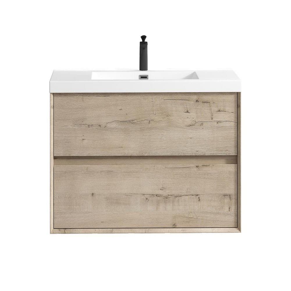 Kingdee 42 in. W x 20 in. D x 26 in. H Single Sink Floating Bath Vanity in Light Oak with White Acrylic Top price history on PriceWatchPro