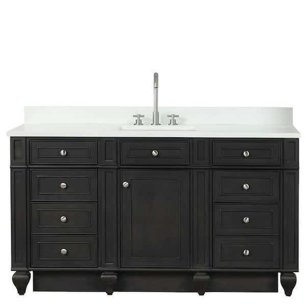 Design Element Winston 60 in. W x 22 in. D Bath Vanity in Walnut with