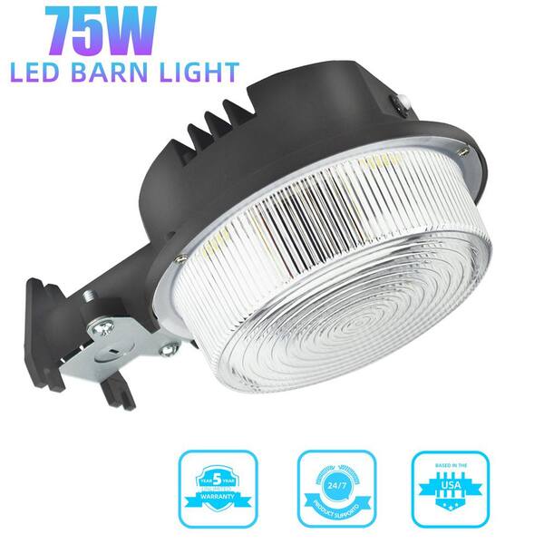 WYZM 500 Watt Equivalent Integrated LED Black Dusk to Dawn Area