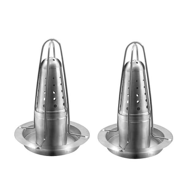 2-Piece Stainless Steel Chicken Roaster Set Beer Can Chicken Holder with Removable Flavor Can for Grill Smoker